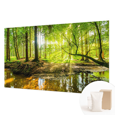 Papel mural texturado decorativo con diseño de paisaje verde
