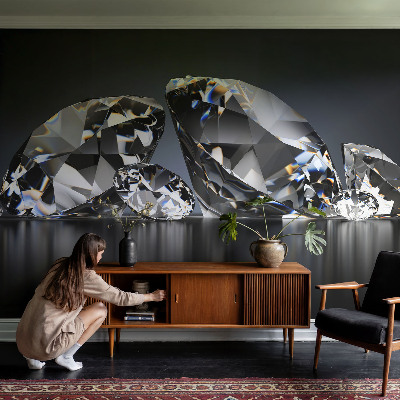 Papel mural con patrón decorativo con diseño de efecto cristalino