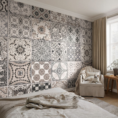Mural de pared con estampado hermoso con patrones de azulejos