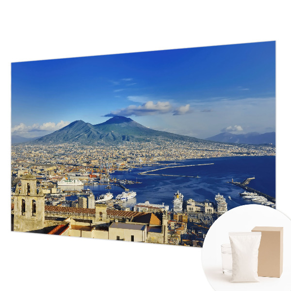 Mural decorativo con un panorama costero