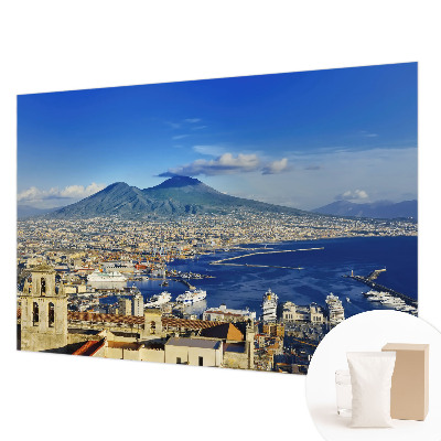 Mural decorativo con un panorama costero