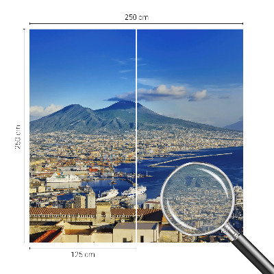 Mural decorativo con un panorama costero