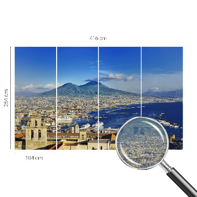 Mural decorativo con un panorama costero