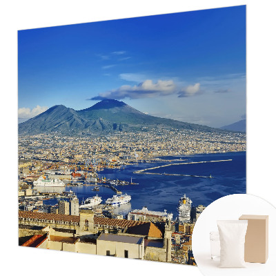 Mural decorativo con un panorama costero