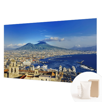 Mural decorativo con un panorama costero