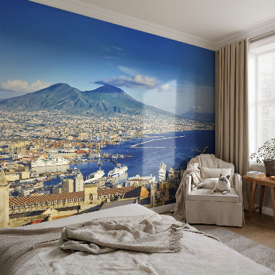 Mural decorativo con un panorama costero
