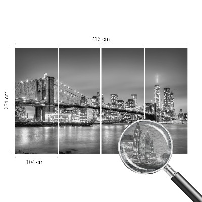 Fotomural decorativo para cabecero de cama con el diseño 'El puente de la metrópolis'