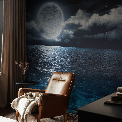Papel mural con patrón decorativo con diseño 'Mar nocturno'