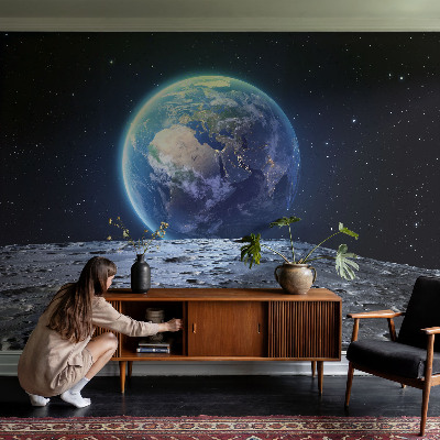 Mural de pared con estampado hermoso con un panorama cósmico
