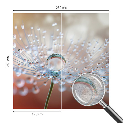 Fotomural decorativo para cabecero de cama con el motivo de una gota sobre un diente de león