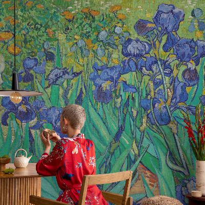 Mural decorativo con diseño de flores de jardín