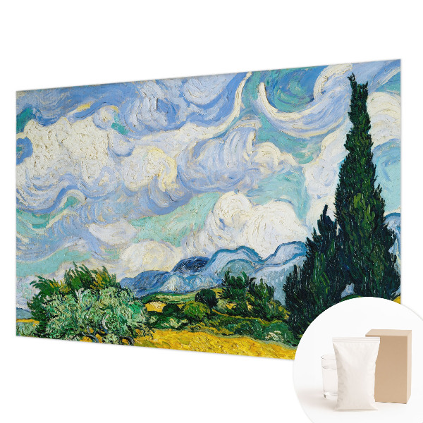 Papel mural texturado decorativo con diseño de nubes expresivas