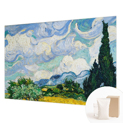 Papel mural texturado decorativo con diseño de nubes expresivas