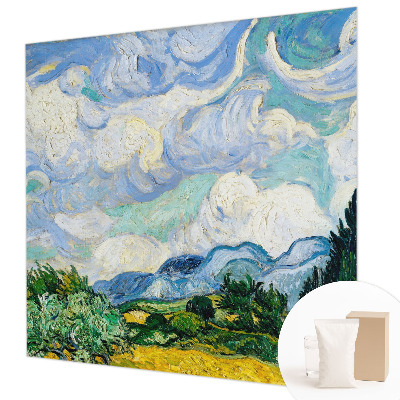 Papel mural texturado decorativo con diseño de nubes expresivas