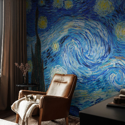 Papel mural con patrón decorativo con motivo de cielo nocturno
