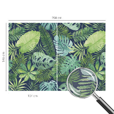 Papel mural texturado decorativo con motivo de hojas tropicales