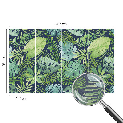 Papel mural texturado decorativo con motivo de hojas tropicales