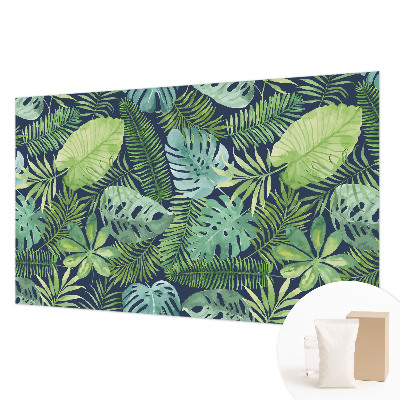Papel mural texturado decorativo con motivo de hojas tropicales