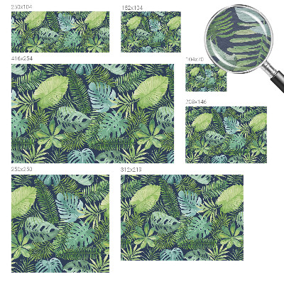 Papel mural texturado decorativo con motivo de hojas tropicales
