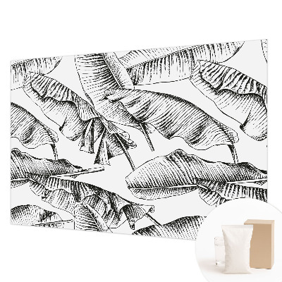 Mural decorativo con diseño de hojas de plátano