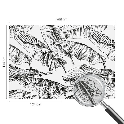 Mural decorativo con diseño de hojas de plátano