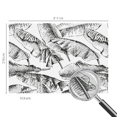 Mural decorativo con diseño de hojas de plátano
