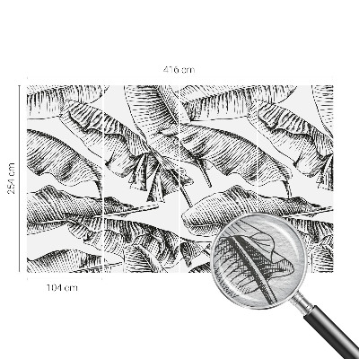Mural decorativo con diseño de hojas de plátano