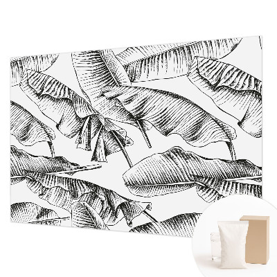 Mural decorativo con diseño de hojas de plátano