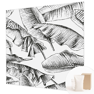 Mural decorativo con diseño de hojas de plátano