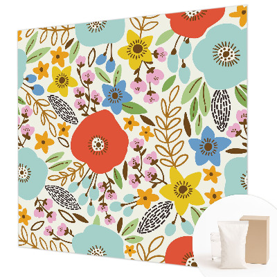Papel mural con patrón decorativo con estampado floral