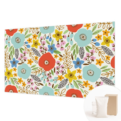 Papel mural con patrón decorativo con estampado floral