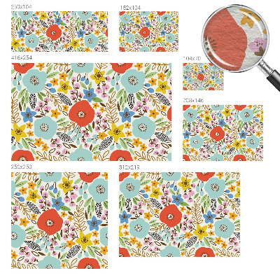Papel mural con patrón decorativo con estampado floral