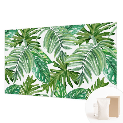 Mural de pared con estampado hermoso con hojas exóticas