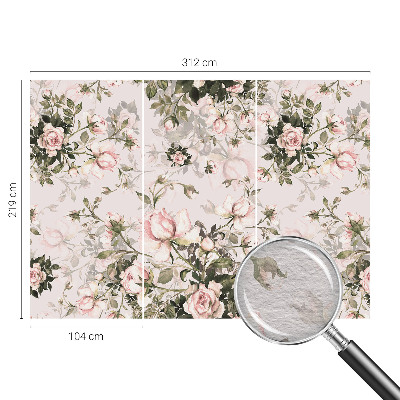 Papel mural texturado decorativo con estampado floral