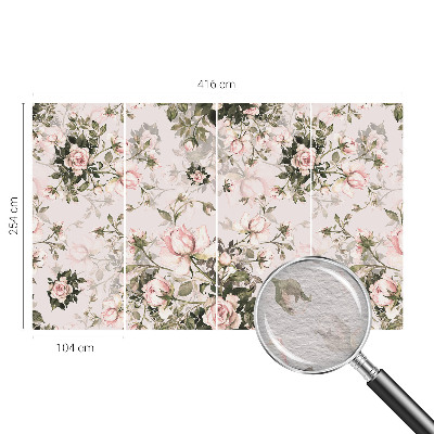 Papel mural texturado decorativo con estampado floral