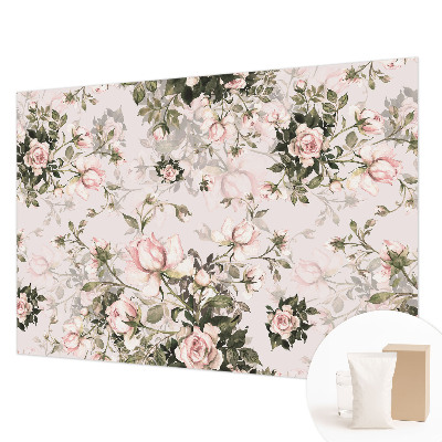 Papel mural texturado decorativo con estampado floral