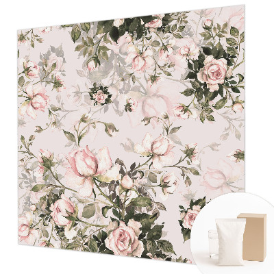 Papel mural texturado decorativo con estampado floral