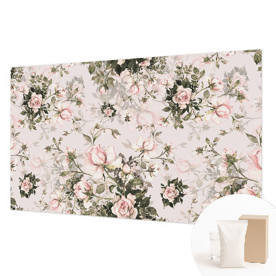 Papel mural texturado decorativo con estampado floral