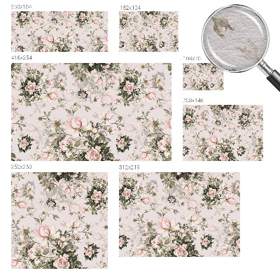 Papel mural texturado decorativo con estampado floral