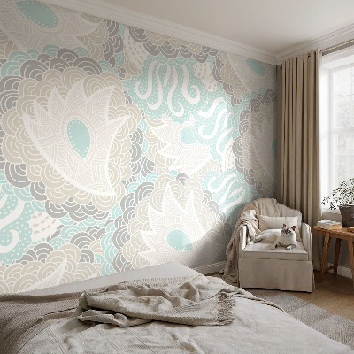 Mural decorativo con patrones abstractos