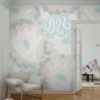 Mural decorativo con patrones abstractos