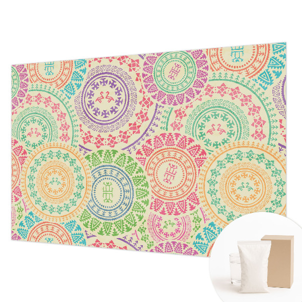 Fotomural decorativo para cabecero de cama con mandalas coloridos