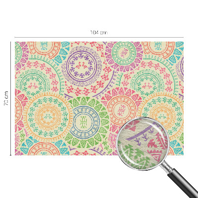 Fotomural decorativo para cabecero de cama con mandalas coloridos