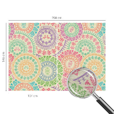 Fotomural decorativo para cabecero de cama con mandalas coloridos