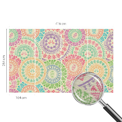 Fotomural decorativo para cabecero de cama con mandalas coloridos