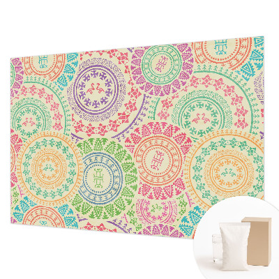 Fotomural decorativo para cabecero de cama con mandalas coloridos
