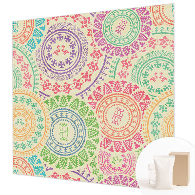 Fotomural decorativo para cabecero de cama con mandalas coloridos