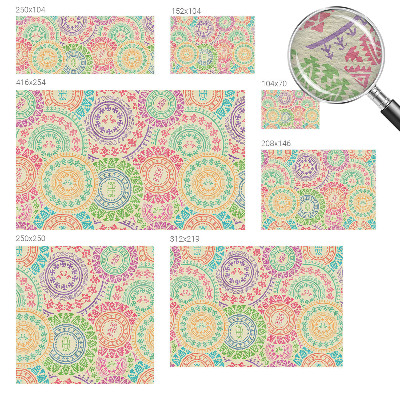 Fotomural decorativo para cabecero de cama con mandalas coloridos