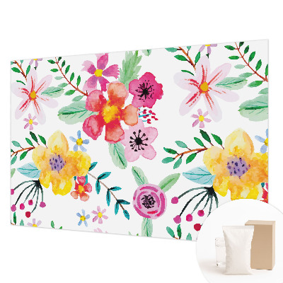 Mural de pared con estampado hermoso con un motivo floral que aporta frescura