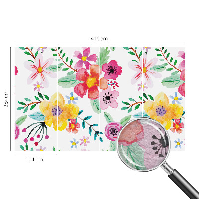 Mural de pared con estampado hermoso con un motivo floral que aporta frescura